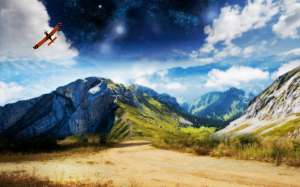 Aircraft Over Mountains Wallpaper