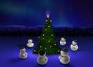 Snowmen Around Tree wallpaper