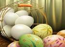 White And Colorful Easter Eggs wallpaper